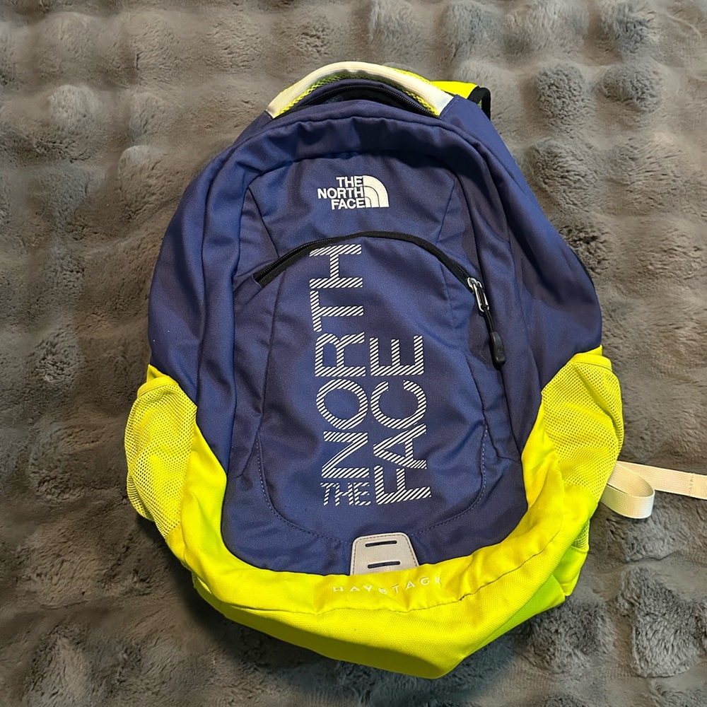 The North Face Navy and Yellow Backpack